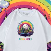 เสื้อยืดแขนสั้นคอกลมเสื้อ Moon Weed  ผ้า Cotton 100 % ผ้านุ่มนิ่มใส่สบาย ระวังร้านพี่จีนนะจ๊ะCotton 100%  [S-5XL]S-5XL