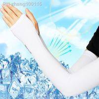 Unisex Compression Cooling UV Protection Sun Sleeves Long Arm Cover Anti-Slip Warmers for Outdoor Sports Sunblock Cover Tattoo