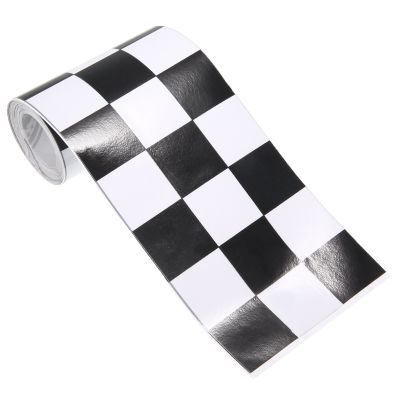 【YF】 1PC 7.6x275cm Waterproof Checkered Vinyl Sticker Tape Black And White Decal For Car Motorcycle Body Tank Decorating
