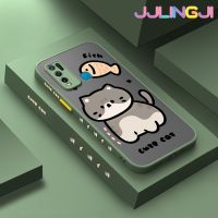 Jlingji เคสสำหรับ VIVO Y30 Y30i Y50การ์ตูนน่ารักแมวบางมีน้ำค้างแข็งโปร่งใสแข็งขอบสี่เหลี่ยมกันกระแทกรูปแบบปลอกซิลิโคนคลุมทั้งหมดป้องกัน Softcase