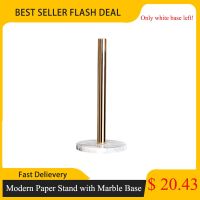 Gold Paper Stand with Marble Base Vertical Paper Towel Rack Modern Paper Towel Holder Roll Toilet Countertop Kitchen A Toilet Roll Holders