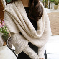 DD Store Knitted Wool Scarf Bib Shawl Sleeves Scarf