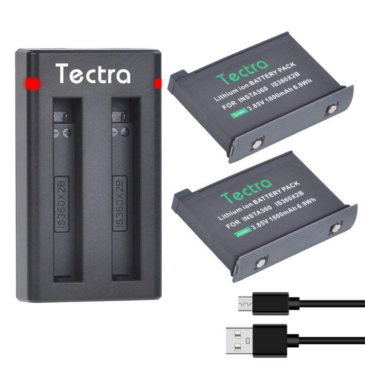 Batmax 2Pcs 2800mAh Battery + Dual USB Charger Box For Insta360 X5 Camera – Long Life, Type-C Charging