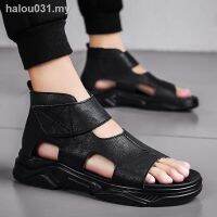 CODkuo0186 ready stock ✺✼♠Roman sandals men s ins tide 2021 new summer fashion outer wear high-top non-slip thick-soled leather sandals