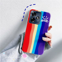 2023เคสมือถือใหม่สำหรับ Realme C53 C55 NFC 10T 5G 4G แฟชั่นเคสซิลิโคนเคสสมาร์ทโฟนรุ้งหน้ายิ้มเคสหลัง TPU แบบนิ่ม RealmeC53