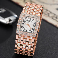 2021 European And American Ladies New Alloy Broadband celet Watch Simple And Atmospheric Digital Dial Fashion