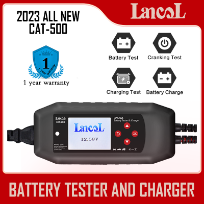 Lancol CAT-500 12V เครื่องทดสอบแบตเตอรี่8A บำรุงรักษาเครื่องชาร์จแบตเตอรี่อัตโนมัติเต็มรูปแบบค่าหยดสำหรับแบตเตอรี่ตะกั่วกรดลิเธียม