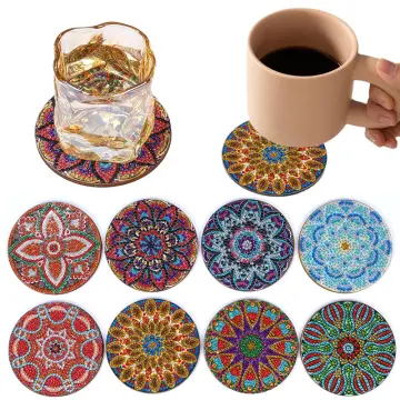 8pcs Diamond Painting Wooden Cup Mats Set, Diy Anime Diamond Art Wooden Cup  Coasters For Beginners And Adults, Art & Craft Supplies