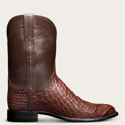 38-48 Vintage Mens Long Boots Crocodile Pattern Western Cowboy Mens Shoes
