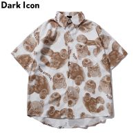 COD lianshai Dark Icon Polo Shirt Men Turn-down Collar Thin Material Mens Hawaiian Shirts Streetwear Clothing