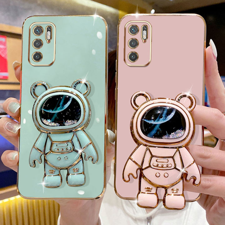 andyh-phone-case-for-xiaomi-redmi-note-10-5g-note-10t-5g-poco-m3-pro-4g-5g-poco-m3-poco-x3-gt-5g-6d-straight-edge-plating-astronauts-bracket-soft-luxury-high-quality-new-protection-design
