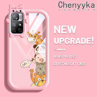 เคส Chenyyka สำหรับ Xiaomi Poco M4 Pro 5G Redmi Note 11 5G Note 11T 5G Note 11T 5G เคสกระแสแฟชั่นสีตกแต่งรูปสัตว์เคสนิ่มน่ารัก Tpu เคสกันกระแทกกล้องกรอบสี