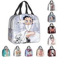 【YOYO Household Products】 Cartoon Graphic Bettyboop Insulated Lunch Bags For Work School Animation Waterproof Thermal Cooler Lunch Box Women Kids