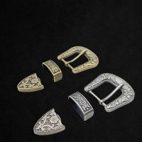 【CC】☄✱  3pcs/set Carved Pattern Metal Pin Buckle Jeans Waistband Adjustment Accessories