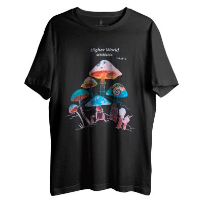 New FashionUnisex T-Shirt Mushrooms Higher World Senseless 2023