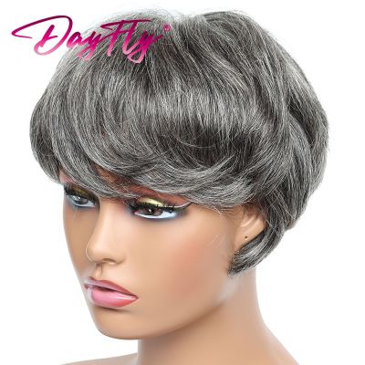 Short Pixie Cut Wigs alicoco hair Natural Wave Wigs With Bangs Highlight Color Brazilian Hair P1B 30 Human Hair Wigs For Women [ Hot sell ] tool center