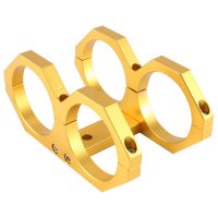 Gold 55-70mm Aluminum Dual Fuel Pump Clamp Cradle Mounting Bracket for 044 Fuel Pump