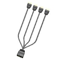 COOLMOON ARGB Splitter 5V 3 Pin 1 to 4 Universal 33.5cm Mainboard ARGB Extension Cable with Protective Cap for Desktop Ceiling Lights