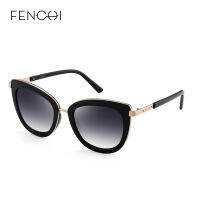 FENCHI White Cat Eye Women Sunglasses High Quality Black Transparent Female Sun Glasses Oculos Feminino De Sol Zonnebril Dames