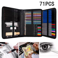 72ชิ้น Professional สีตะกั่วชุดภาพวาดใหม่ Sketch Brush Kit ใช้งานง่ายและรวดเร็วสำหรับศิลปินเริ่มต้นใน Fine Art