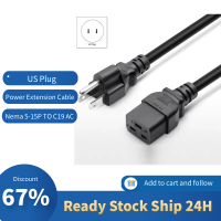 US Nema 5-15P TO C19 AC Power Extension Cable Cord Nema 5-15P to IEC 320 C19 Power Cord(US Plug)