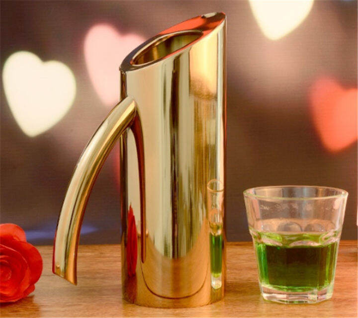Golden gold Stainless Steel Ice Cold Freeze Water Pot Kettle wine BEER