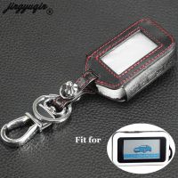 fgjfykjd jingyuqin Remote Leather Key Cover For Starline E60 E61 E62 E90 E91 2 Way Car Alarm System KeyChain Case