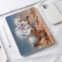 [2023] ม้าสีขาวสัตว์นุ่มเคสสำหรับไอแพด10.9อากาศ4เคสซัมซุง2020สำหรับ iPad 9.7 6th 10.2รุ่น8th Mini 6 12.9 iPad Pro