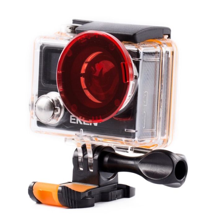 ตัวกรองเวลาดำน้ำสีแดง-h9พร้อมทุ่นลอยสำหรับ-h9-eken-h9r-h3r-w9s-w9กระเป๋ากล้องกันน้ำฝาครอบเลนส์ฟิลเตอร์สีแดง
