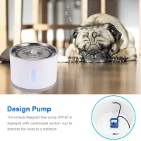 2.4L Dog Water Fountain For Cat Drinking Bowl Pet USB LED Automatic Water Feeder Dispenser Electric Quiet Drinker Accessories