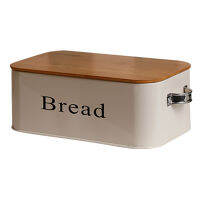 Rally Bread Box กล่องเก็บของในครัวเหล็กทันสมัยพร้อมฝาปิด &amp; ที่จับ