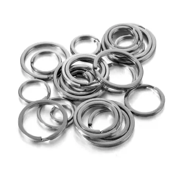 100% Stainless Steel KeyRing Keychain 25mm Metal Split Ring With Short  Chain Key Ring DIY Key Chains Accessories Wholesale 20pcs