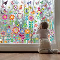 9 Flower Butterfly Window Stickers Home Kindergarten Glass Decorative Window Stickers