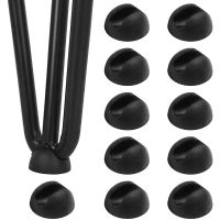 ﺴ❐ 12pcs Hairpin Leg Protector Black Furniture Feet Pads Non Slip Floor Protectors Table Leg Caps Chair Feet Covers Protective Tip