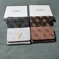 GUESS The new three-fold womens short card holder European and American simple folding small wallet wallet