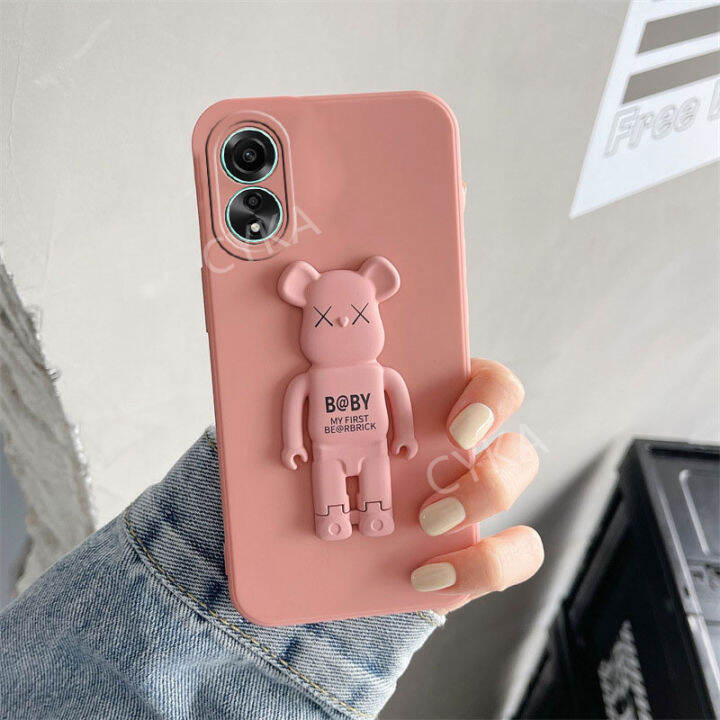 เคสโทรศัพท์มือถือ-oppo-a78-nfc-4g-5g-เคสพร้อมแป้นยึดเท้าหมีสำหรับ-oppoa78-4g-แฟชั่นป้องกันเลนส์กล้องผิวสัมผัสนุ่มเคส-oppo-a78-5g