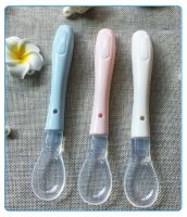 Hot Sale Baby Soft Silicone Spoon Candy Color Temperature Sense Spoon Child Food Baby Feeding Tool Solid Feeding Utensils Bowl Fork Spoon Sets