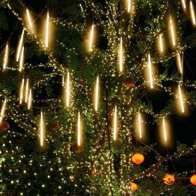 LED Rain Lights Meteor Shower Waterproof Falling Raindrop Fairy String Light for Christmas Holiday Party Patio Decor 30 50cm