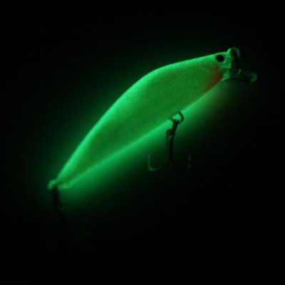 BOKALI 1PCS 3D Luminous Nightพลาสติกปลามีนโนเหยื่อล่อตะขอตกปลา (สีสุ่ม)