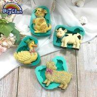 เบเกอรี่ Diy ซิลิโคน Fofo Pato Cachorro Ovelha Leite Vaca Molde Para Fondant Chocolate Biscoresso Ferramenta Decorão Bolo Cozinha Diy