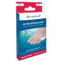 Deramed Footcare ปลอกเจลหุ้มนิ้วก้อยเท้า นุ่ม ยืดหยุ่นขณะสวมใส่ ไม่อึดอัด ลดการเจ็บตาปลาหรือแผลบริเวณนิ้วก้อยเท้า เจล Medical Grade 100% สบายเท้า