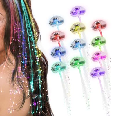 10 Packs LED Lights Hair Light-Up Fiber Optic LED Hair Barrettes Party Favor for Party Bar Dancing Hairpin Hair Clip Flash id