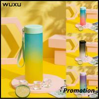 WUXU จุได้มาก ถ้วยน้ำน้ำ 600มล. สีไล่ระดับสี ขวดน้ำกีฬา แฟชั่นสำหรับผู้หญิง พลาสติกทำจากพลาสติก กาต้มน้ำสำหรับเดินทาง กิจกรรมกลางแจ้งกลางแจ้ง