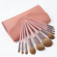 ✶ 11pcs Professional Make Up Brush Set Soft Corn Fiber Face Powder Eye Shadow Eyebrow Brush Makeup Brush Kit With Case