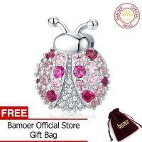 BAMOER เงินสเตอร์ลิง925สีชมพู CZ เต่าทอง DIY Charm สำหรับผู้หญิงพอดีกับเงินดั้งเดิม925สะท้อนกลับสร้อยข้อมือนาฬิกา SCX104