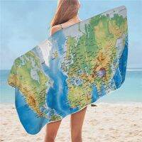 {Gexing fabrics} World Map ผ้าเช็ดตัวชายหาดห้องน้ำสีสันสดใสของขวัญการท่องเที่ยวสำหรับเด็กผู้ใหญ่ตั้งแคมป์ปิคนิคเดินป่าว่ายน้ำ