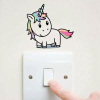 Cartoon  Unicorn Stars Light Switch Color Wall Stickers For Kids Rooms Bedroom Removable Switch Wall Art Decals Home Decor Wall Stickers  Decals