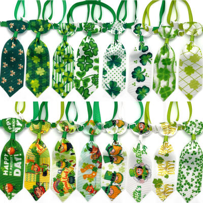 50100pcs ST Patricks Day Puppy Dog Grooming Accessories Clover Style Pet Dog Bow Tie Necktie Pet Supplies Collar for Small Dog