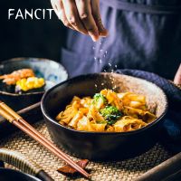 【The bowl of orange】FANCITY ชามสลัดผลไม้ชามพุดดิ้งสไตล์ญี่ปุ่น,ร้านอาหารชามเซรามิกชามซุปแบบลึกร้านอาหารชามไก่แกงกะหรี่ขนาดใหญ่