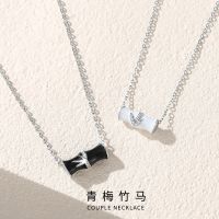 [COD] sweetheart necklace pair of collarbone chain summer simple new bamboo pendant Valentines Day gift